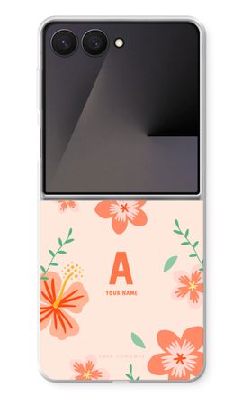 Tropical Pink Flowers Monogram