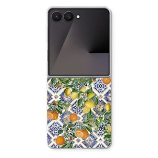 Blue tiles, lemons and oranges