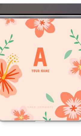 Tropical Pink Flowers Monogram