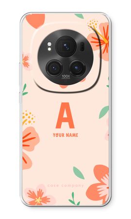 Tropical Pink Flowers Monogram