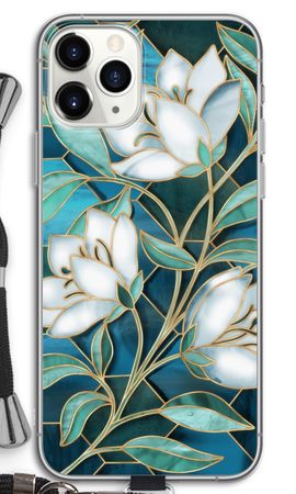 Blue stained glass flowers