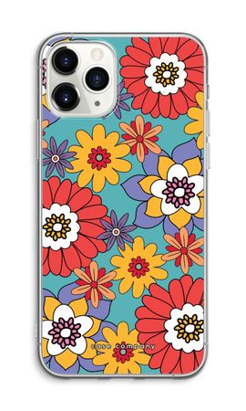 Retro bloemen - Blauw