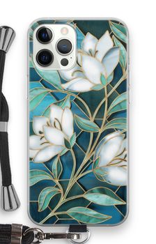 Blue stained glass flowers