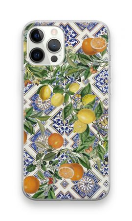 Blue tiles, lemons and oranges