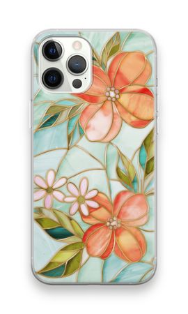 Orange stained glass flower