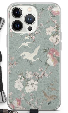 Japanese crane birds blossom