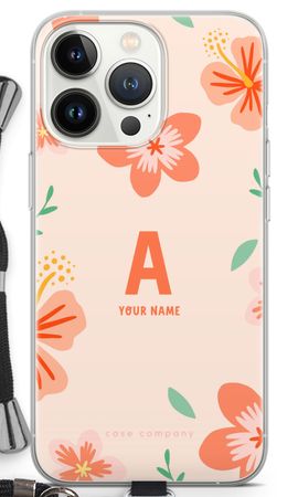 Tropical Pink Flowers Monogram