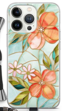 Orange stained glass flower