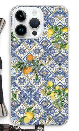 Blue tiles, lemons and oranges - small