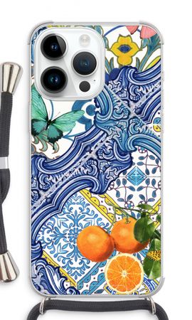 Blue tiles and oranges