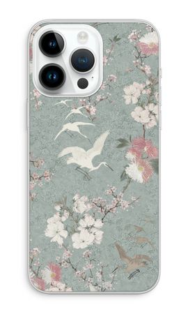 Japanese crane birds blossom
