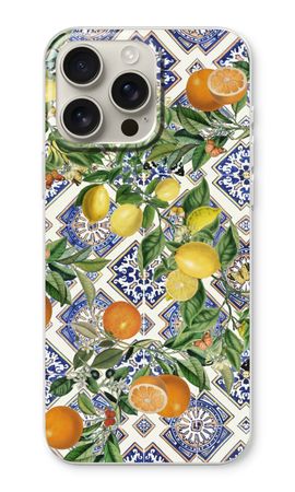 Blue tiles, lemons and oranges