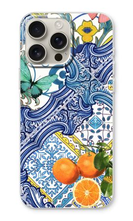 Blue tiles and oranges