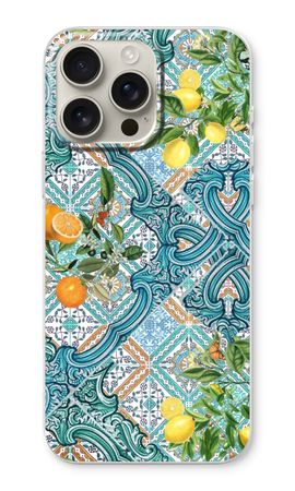 Blue tiles, lemons and oranges