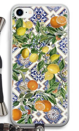 Blue tiles, lemons and oranges