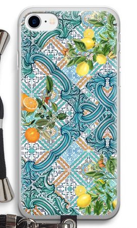 Blue tiles, lemons and oranges