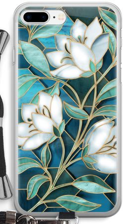 Blaue Glasmalerei Blumen