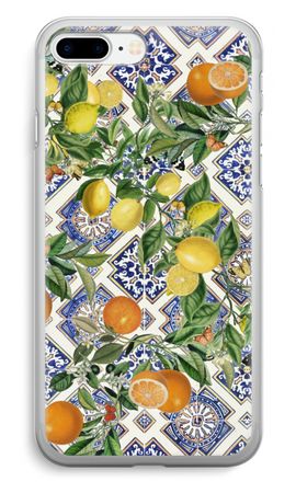 Blue tiles, lemons and oranges