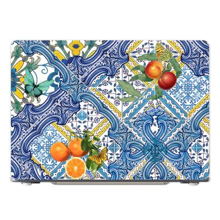 Blue tiles and oranges