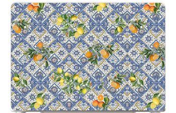 Blue tiles, lemons and oranges - small