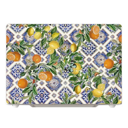 Blue tiles, lemons and oranges