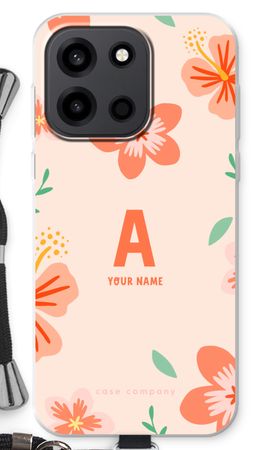 Tropical Pink Flowers Monogram