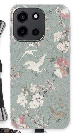 Japanese crane birds blossom