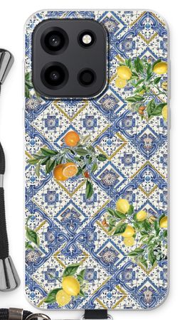 Blue tiles, lemons and oranges - small
