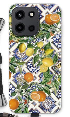 Blue tiles, lemons and oranges