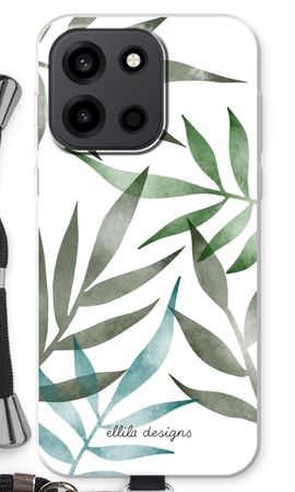 Tropical watercolor leaves