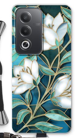 Blue stained glass flowers