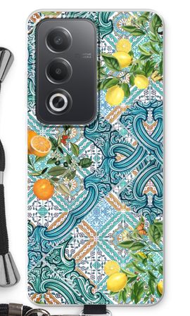 Blue tiles, lemons and oranges