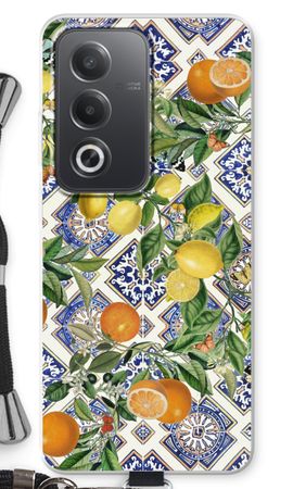 Blue tiles, lemons and oranges