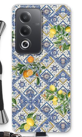 Blue tiles, lemons and oranges - small