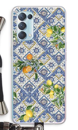 Azulejos azules, limones y naranjas - pequeños