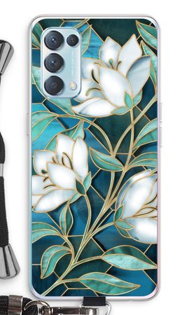 Blue stained glass flowers