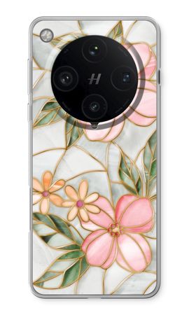 Orange stained glass flower