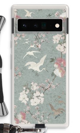 Japanese crane birds blossom