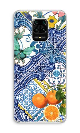 Blue tiles and oranges