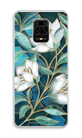 Blue stained glass flowers