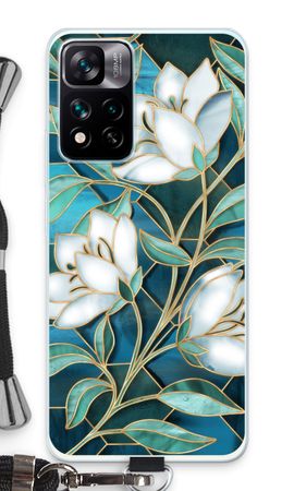 Blue stained glass flowers