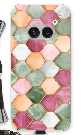 Hexagoner i färgat glas