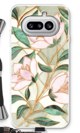 Pink stained glass flower
