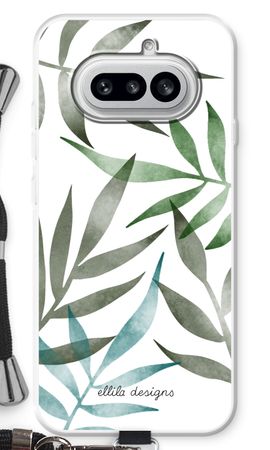 Tropical watercolor leaves