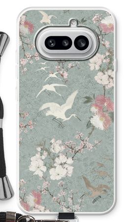 Japanese crane birds blossom