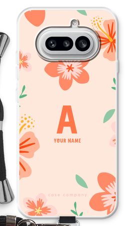 Tropical Pink Flowers Monogram