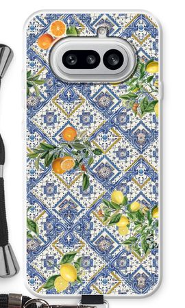 Blue tiles, lemons and oranges - small