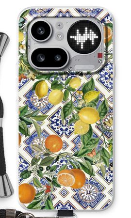 Blue tiles, lemons and oranges