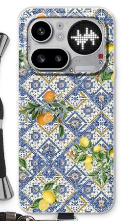 Blue tiles, lemons and oranges - small