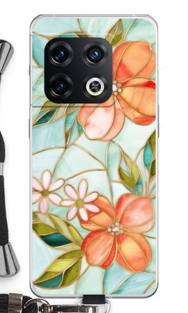 Orange stained glass flower